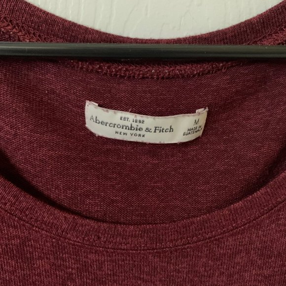 Maroon low cut Abercrombie & Fitch top - Picture 3 of 4